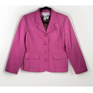 Vintage Sag Harbor Petite Pink Wool Blend Career Blazer Jacket Women’s 6P